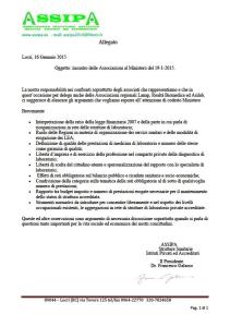 Argomenti per incontro del 19-01-2015