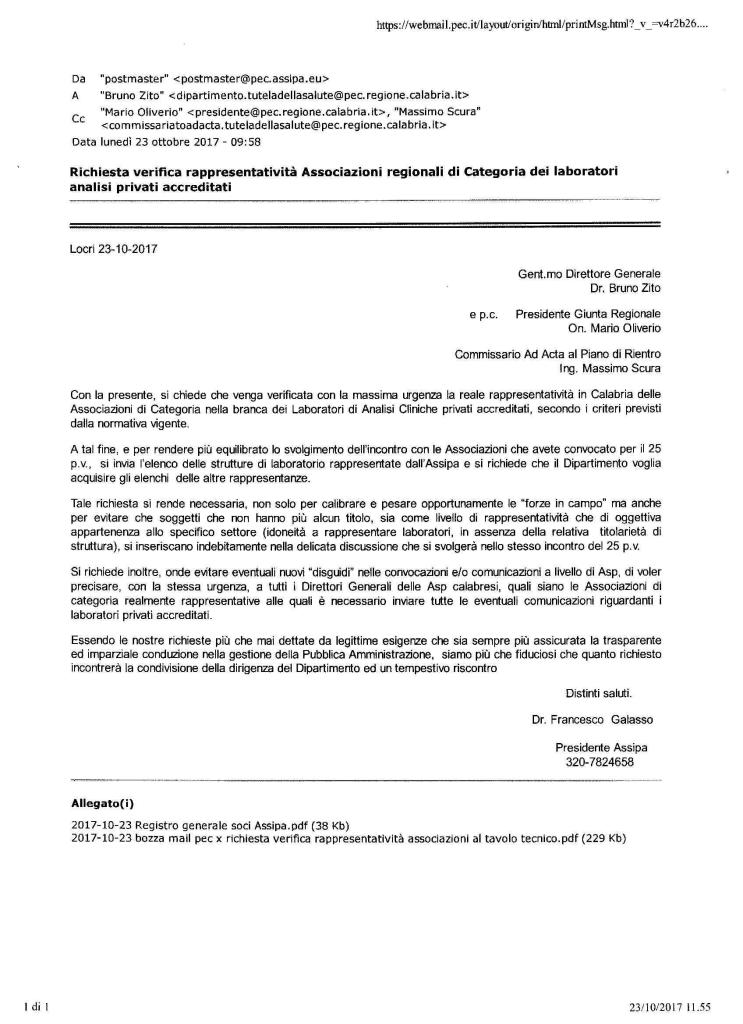 2017-10-23 pec richiesta verifica rappresent